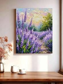 1pc Lavender Fields DIY Oil Painting By Numbers, Canvas Painting DIY Crafts, Adult Home Decoration, Holiday Gift. - Sets - View 3