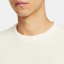 Nike Men's Fashionable Versatile Minimalist Casual Solid Color Crew Neck Long Sleeve Sweatshirt Light Ivory - Light Ivory - View 3