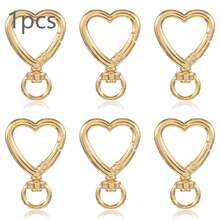 10/20/30/60/120 Pcs Heart Shaped Keychain Swivel Hooks, Cute Zinc Alloy Spring Snap Hooks Keyring, Handbag Clips, For DIY Crafts - Love Buckle - View 14