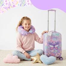 16Inch Girls Luggage Case Set 3PCS Hardside Luggage With Spinner Wheels Boys Carry On Luggage With Neck Pillow - Kids' Suitcase - View 3