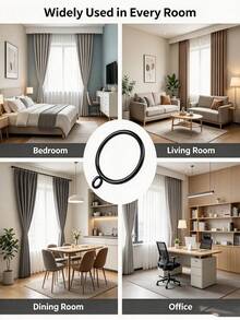 10pcs Metal Curtain Rings With Eyelets, 1.25 Inch Inner Diameter, Fits Up To 1 Inch Curtain Rod - Multiple Styles - View 5
