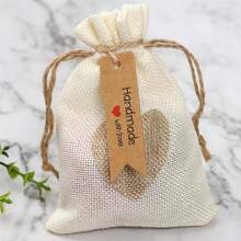 100 قطعة بطاقات هدايا مصنوعة يدويًا + 20 متر حبل جوت، بطاقات ورق كرافت مطبوعة بعبارة "Handmade With Love"، مناسبة لصناعة الحرف اليدوية، الزفاف، عيد الميلاد، الحفلات، العطلات أو المناسبات الخاصة، ديكور معلق، ديكور الهدايا - A - مشاهدة 6