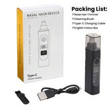 Hailicare 電動鼻毛修剪器，便攜式耳毛與鼻毛修剪器，可充電迷你鼻毛與耳毛刮鬍刀，專業無痛面部毛髮修剪器，男女通用，乾濕兩用 - 黑色 - 查看 11
