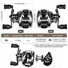 PRO BEROS PROBEROS Baitcaster Reels - UV Electroplating Process, 17Lb Drag System, Magnetic Brake System, Ergonomic Design - Silver - View 3