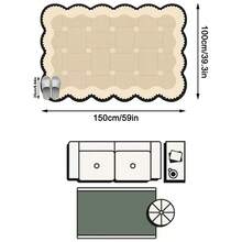 1PC Beige Woven Texture Pattern Bedroom Carpet, Japanese Wabi-Sabi Style Elegant Cozy Faux Cashmere Wavy Edged Machine Washable Area Rug, Suitable For Daily Home/Holiday Party/All Season Large Size Floor Mat, Aesthetic Home Decor - Multicolor - View 12