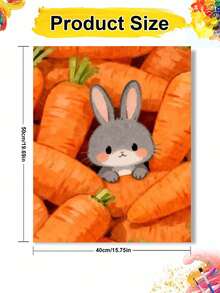 1pc Carrots And Rabbits DIY Oil Painting By Numbers, Canvas Painting DIY Crafts, Adult Home Decoration, Holiday Gift. - Sets - View 9