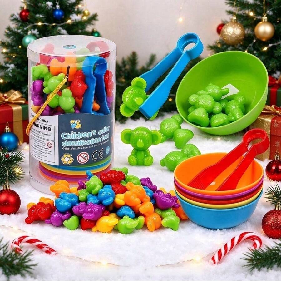 Children's Animal Counting Matching Koala Toy With Sorting Bowls, Fine Motor Skills Practice, Color Sorting Learning Activity, Hand-Eye Coordination