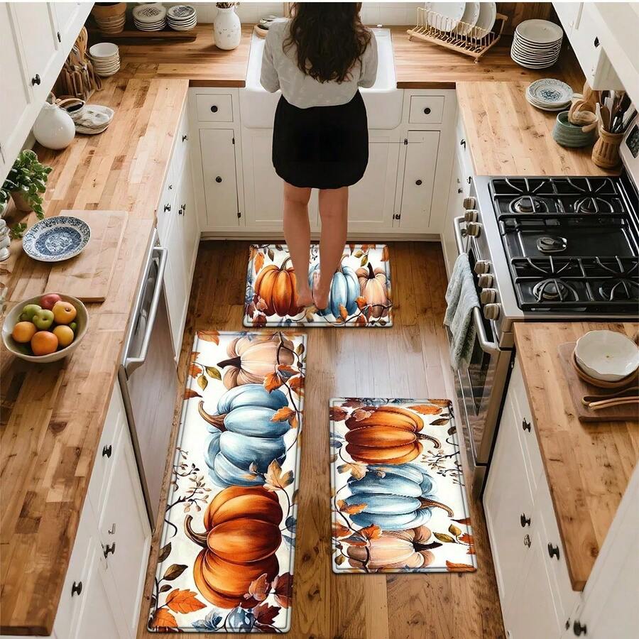 1/2/3 alfombrillas de cocina suaves y absorbentes: diseño con motivos navideños y chimenea: lavables, fáciles de limpiar: perfectas para decorar casas de campo, baños, pasillos, lavabos y lavaderos, para la decoración navideña del hogar y de las habitaciones, y para la decoración navideña en general. - Estilo 19 - Ver 1