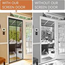 Magnetic Mesh Door Curtain, Physical Mosquito & Insect Protection, No-Drill Installation Screen Door Curtain - A - View 7