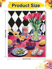 1pc Stylish Patterns DIY Oil Painting By Numbers, Canvas Painting DIY Crafts, Adult Home Decoration, Holiday Gift. - Sets - View 11