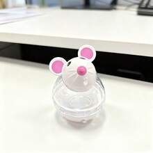 Interactive Cat Feeder Toy, Rolling Mouse Design, Pink & White Mouse Head Wobble Food Dispenser Ball, Battery-Free, Suitable For Kittens And Adult Cats Feeding Training - View 9