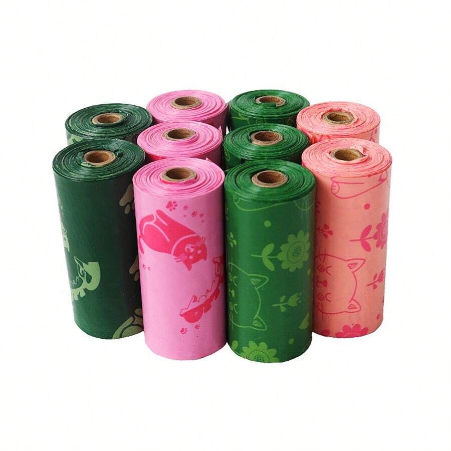 10 Rolls 150 Bags Scented Pet Waste Bags, Pet Garbage Bags, Cat Litter Bags, Poop Bags - Multicolor - View 1