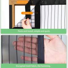 Magnetic Mesh Door Curtain, Physical Mosquito & Insect Protection, No-Drill Installation Screen Door Curtain - A - View 4