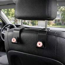 2pcs Sweet White Flower & Colorful Bead Donut Resin Car Seat Hooks, Hidden Multi-Function Creative Small Hooks - A - View 2