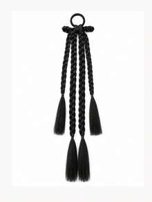 18inch Wig Fried Dough Twist Braids, Ponytail Elegant Bow Braids Fashion, Wig Ponytail Braids - Multicolor - View 11