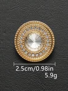 6pcs/Set Round Crystal Rhinestone Glass Metal Buttons, Hand-Sewn Decorative Buttons, Suitable For Fur Coats And Winter Jackets, Women's Fashion Accessories, Jewelry Making Crafts - Multicolor - View 18