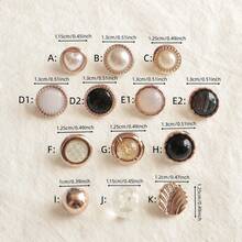 20/30pcs Heart Pearl Patch Round Shiny Small Button For Knitwear Decoration, Plastic Button For Shirt Sewing, Diy Jewelry Buckle, Headwear Buckle - Multicolor - View 2