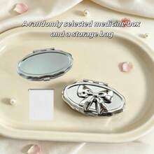 Metal Rhombus Pill Box, 2-Compartment Crystal Resin Metal Pill Box, Candy Box - one-size - View 8