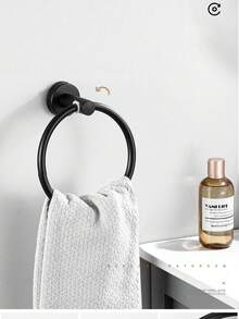 Bathroom Storage Hook Round Towel Ring Toothbrush Holder Stainless Steel Storage Hook Toilet Paper Holder Soap Dish 1pc - Multi-color - View 6