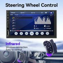 VENBES 7 Inch 2 DIN Wireless CarPlay Car Stereo, Bluetooth Touchscreen MP5 Player With FM Radio, USB/AUX, Steering Wheel Remote And 8-LED Rear Camera Optional - Main Unit - View 10