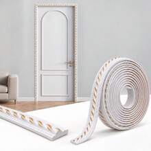 1pc Self-Adhesive Peel And Stick Decorative Trim Line, Flexible Wall Decor Strip, 3D Embossed Decorative Line, Suitable For Tile, Wood Wall Panel, Photo Frame Border, Tassel Edge, Ceiling Wallpaper Decoration Line - 1pc - View 1