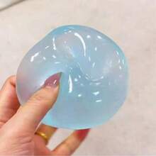Translucent Cherry Pink Coconut Oil Squishy Toy - Moldable Slushy Texture Stress Relief & ASMR Sensory Pressure Release, Cute Transparent Squeeze Ball, Office Desk Decor - Multicolor - View 7