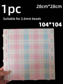 1pc Extra Large 104-Hole Square Colorful Printed Perler Bead Template Board With Scale, Suitable For 2.6mm Fuse Beads, Bow Bear Colorful Printed Fuse Bead Board, Fuse Bead DIY Tool Set, Fuse Bead Jewelry Making Materials, Birthday Gift And Holiday Party Favor, Christmas Gift - Mixed - View 12