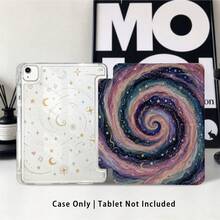 星星與月亮旋渦圖案彩繪效果平板保護殼附支架，相容 Honor 8/9/10/X8/X8A/X9/X8Pro/X9Pro、MatePad SE 11"/MatePad 11"/11.5"、MatePad Pro、Apple 10th/11th Gen 2025 (A16)、Galaxy Tab A7/A9 及其他熱門機型 - 款式59 - 查看 9