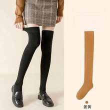 1 Pair Women's Over-The-Knee Long Socks, Multiple Colors Available, Flannel Lining, Thick And Warm, Made Of Wool Material, Suitable For Autumn/Winter Wear, Cashmere Lining, Long Over-The-Knee Socks, Fashionable And Versatile - Multicolor - View 9