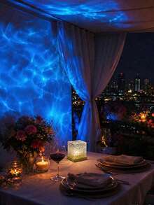 Square Water Ripple Projection Light, USB Powered Ocean Wave Atmosphere ...