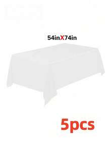 1/5/10pcs Disposable Party Tablecloths, Waterproof PE Plastic Fabric, Birthday Dessert Tablecloth, Solid Color, Suitable For Outdoor Weddings, Halloween Parties, Christmas Parties, Birthday Parties, Camping, Christmas And Other Occasions - Multicolor - View 10