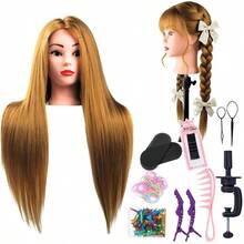 Mannequin Head With 26 Inch Hair To Practice Hairstyling Braiding Cosmetology Training Head Mannikin Doll Head For Hairdresser Beginner Learning Teaching - View 12