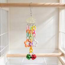 Handmade Acrylic Parrot Toy, Boredom Relief Chewing Hanging Ornament, Suitable For Sun Conure And Cockatiel Bird Cage Decor, 4 Colors Available Wind Chime Bird Cage Decoration (Accessory Color Random) - View 12