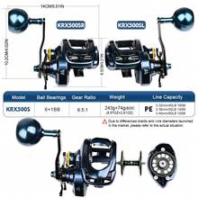 PRO BEROS PROBEROS Baitcasting Fishing Reel 6.5:1 6+1BB 20KG Max Drag Magnetic Brake Casting Reel - Multicolor - View 3