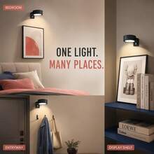 1/3/6pcs Wireless Metal Wall Light LED Lamp, Ambient Light, Magnetic Wireless Wall Light Night Light, Battery Powered LED Wall Lamp With Remote Control, Adjustable Color Temperature (Batteries Not Included) - A - View 5