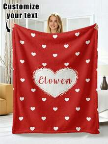 1pc Customized Flannel Blanket With Photo And Text, Office Nap Blanket, Comfortable Blanket, Mother's Day, Father's Day Gift For Parents, Bedding Blanket, Bed Customized Blanket, Customized Text Blanket, Home Personalized Customized Blanket - Multicolor - View 7