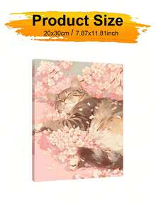 1pc Cat In A Petal DIY Oil Painting By Numbers, Canvas Painting DIY Crafts, Adult Home Decoration, Holiday Gift. - Sets - View 8