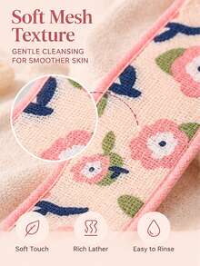 Long Double-Sided Frosted Bath Back Scrubber Strap With Easy-Grip Handle, Deep Cleaning Body Exfoliating Back Wash Cloth, Reusable Bath Accessory For Men And Women Daily Shower And SPA Use - Multicolor - View 2