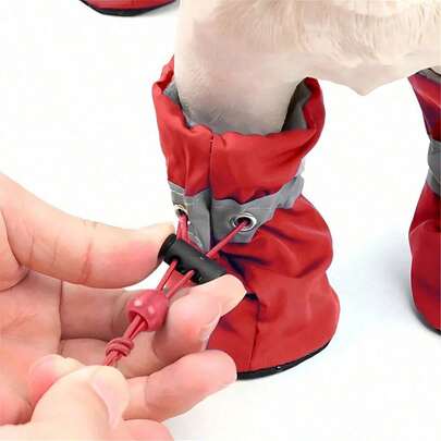 4 đôi giày chống nước cho chó nhỏ, ủng bảo vệ bàn chân thú cưng giữ chân khô ráo, giày chống trượt cho chó nhỏ và chó con, đi dạo ngoài trời, ngày mưa, tuyết, leo núi, trong nhà, mọi mùa