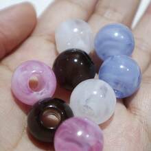 10/20/30pcs Dual-Color Perforated Colorful Round Beads DIY Bracelet Phone Chain Sweater Chain Shoe Decoration Beads - Multicolor - View 5