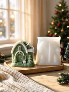 Christmas Snow House Candle Decoration Silicone Mold, Aromatherapy Candle Mold, Christmas Atmosphere Decoration Making Mold, Perfect For Handmade Crafts, Reusable - Snow House Mold J-5746 - View 5