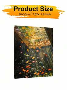 1pc Fish Pond DIY Oil Painting By Numbers, Canvas Painting DIY Crafts, Adult Home Decoration, Holiday Gift. - Sets - View 11