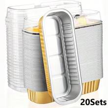 10/20pcs High Quality Non-Stick Baking Pans | Heat Resistant, With Lid, Reusable, Suitable For Air Fryer, Oven And Grill - Easy To Clean, Durable Rectangular Design, Air Fryer Baking Mold, Aluminum Material, Freezer - View 15