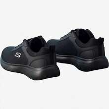 Skechers 透氣回彈款男士網面支撐跑步鞋輕量減震有氧健身短途慢跑運動鞋 - 黑與白 - 查看 3