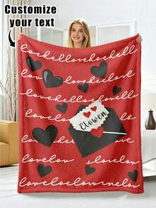 1pc Customized Flannel Blanket With Photo And Text, Office Nap Blanket, Comfortable Blanket, Mother's Day, Father's Day Gift For Parents, Bedding Blanket, Bed Customized Blanket, Customized Text Blanket, Home Personalized Customized Blanket - Multicolor - View 20