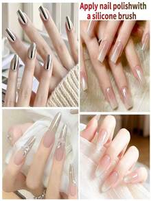 Reusable Soft Silicone Nail Powder Brushes, 10Pcs Silicone Nail Brushes Nail Pigment Smudge Tools - Multicolor - View 6