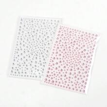 Self-Adhesive Rhinestone Face Gems, Acrylic Jewel Forehead Stickers For Wedding, Party, Celebration Decoration,Concert Look - Pink - View 46