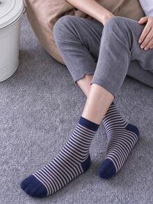 3 Pairs Random Men's Navy Style Anchor & Ship Wheel Print Mid-Calf ...
