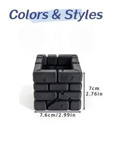 Artistic Building Block Planter, Creative Brick Wall Appearance, 3D One-Piece Printed, Unique Design Full Of Fun. Square Pot Body, Suitable For Planting Succulents And Aloe Vera, Minimalist Color Scheme Fits Various Home Decor Styles, Greenery And Ornament Two-In-One. - Multicolor - View 12