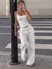 White Background With Black Polka Dots
